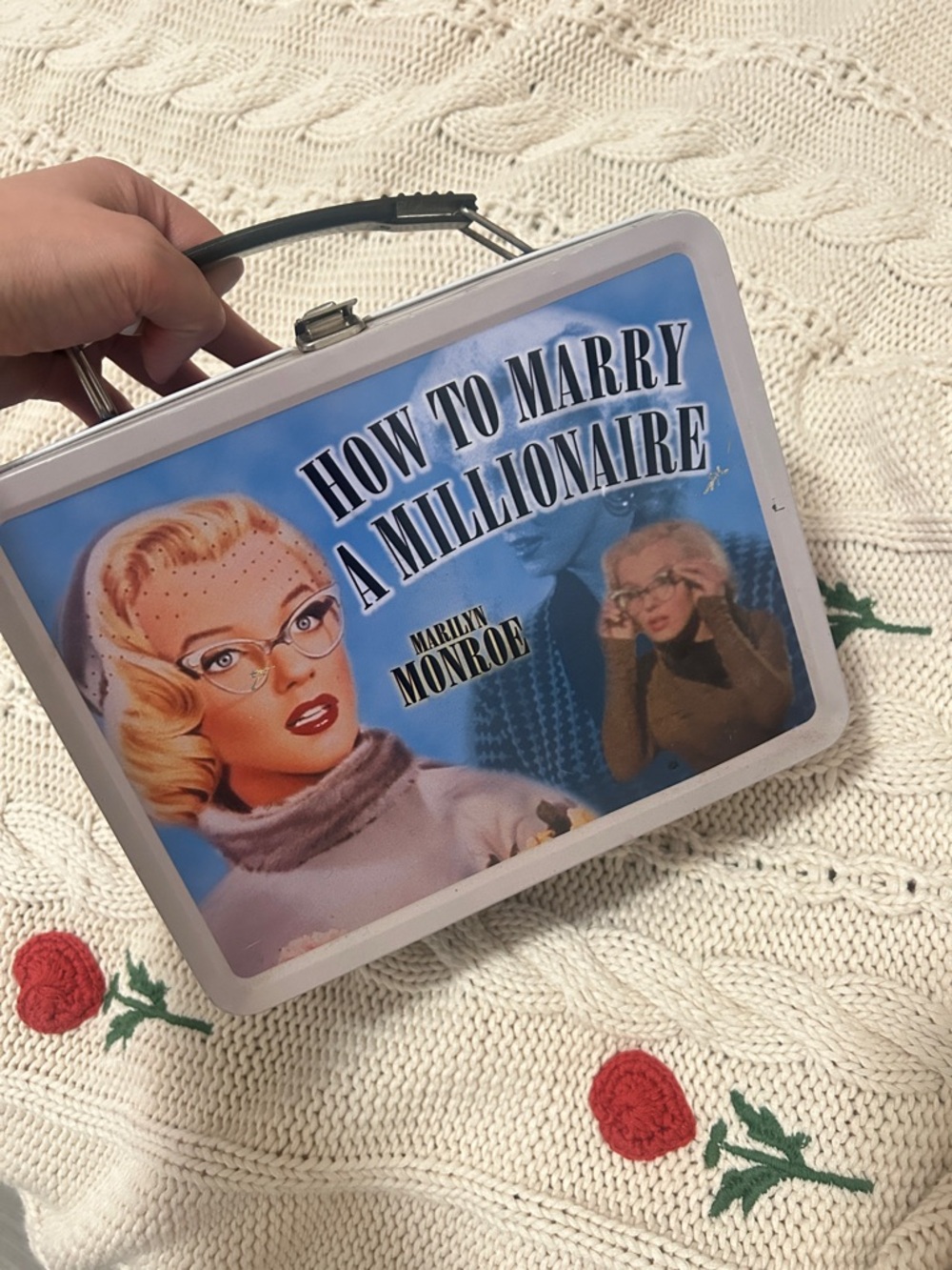 How to Marry a Millionaire Marilyn Monroe Tin Lunchbox - Blue & White